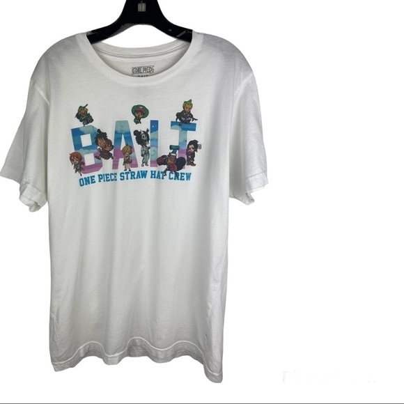 BAIT Lbhc x One Piece x Upcycle LA Men Straw Hat Lbhc Crew Tee (white) Size M - Picture 6 of 6